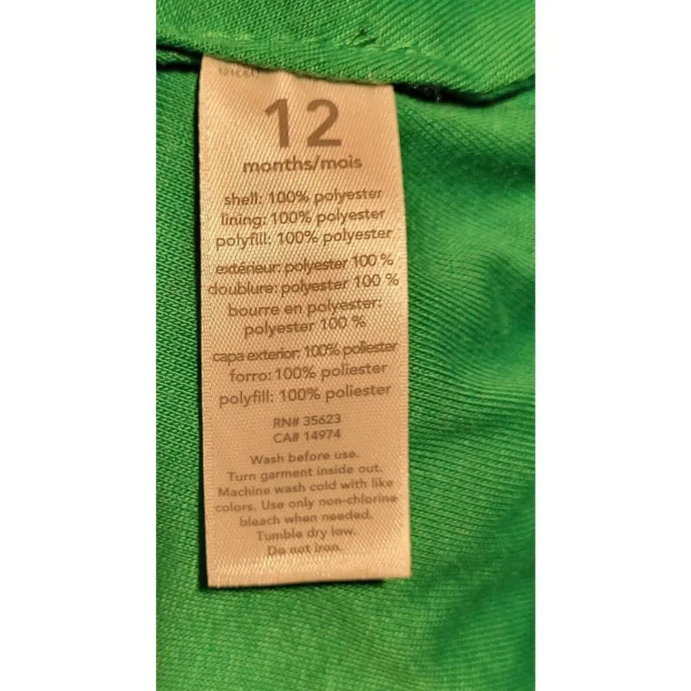 Carter's Kids Green & Yellow Crocodile Jacket & Pants Set Size 12 Months
